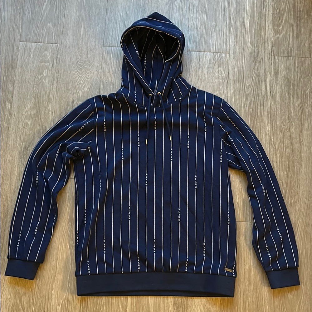 Scotch & Soda Blue and White Striped Pullover Sweater